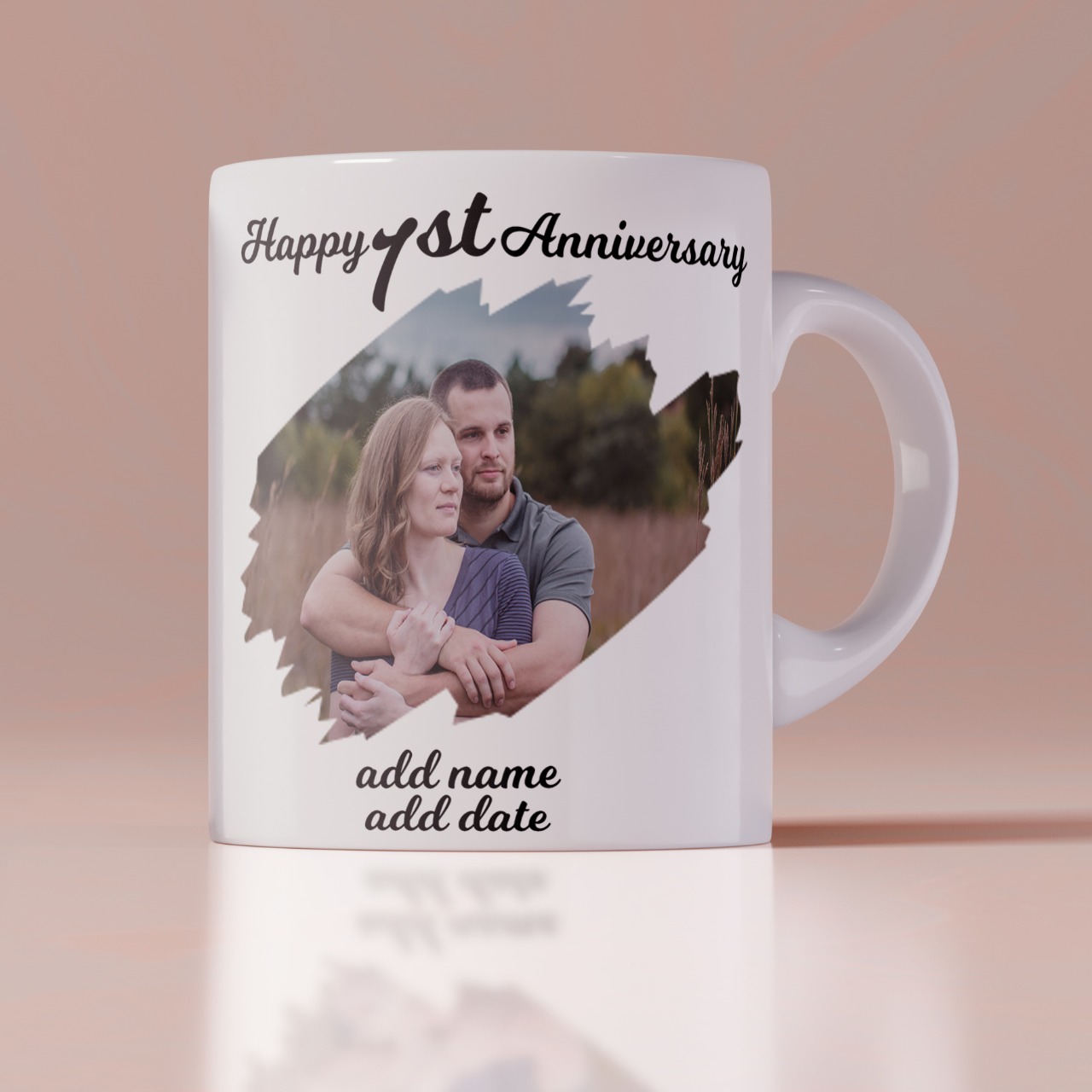 Happy Anniversary Personalizd White Mug