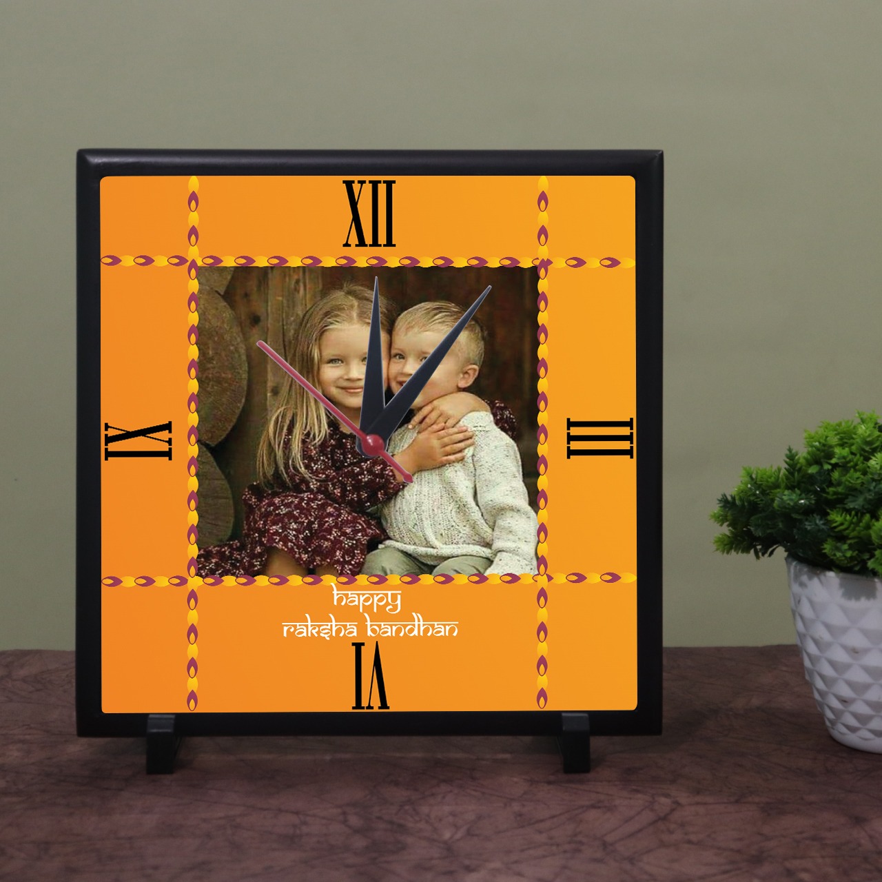 Rakhi Personalized Photo Wall Clock