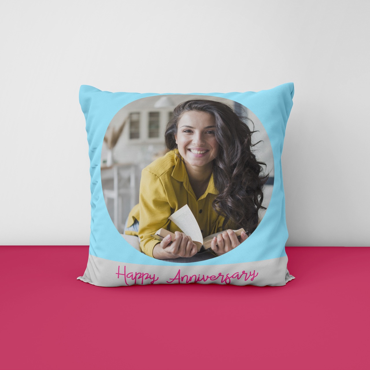 Happy Anniversary Personalized Photo Cushion