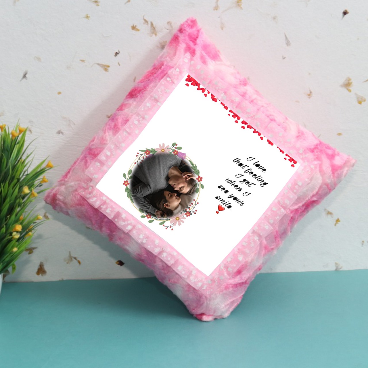 Pink Square Cushion