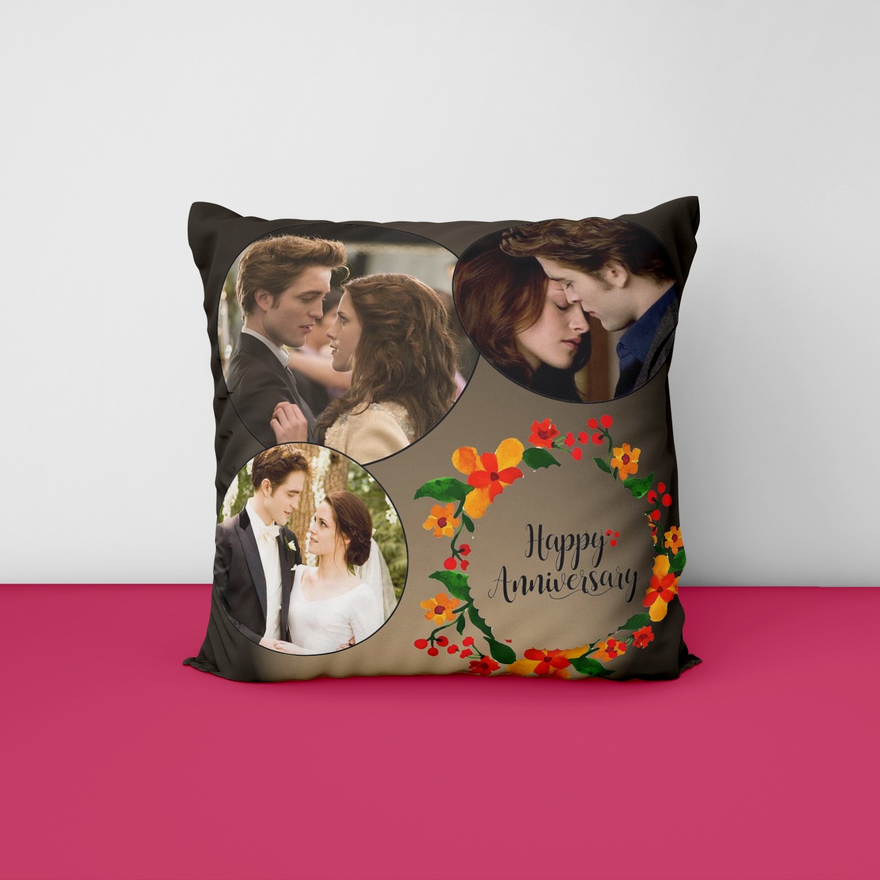 Happy Anniversary Personalized Cushion