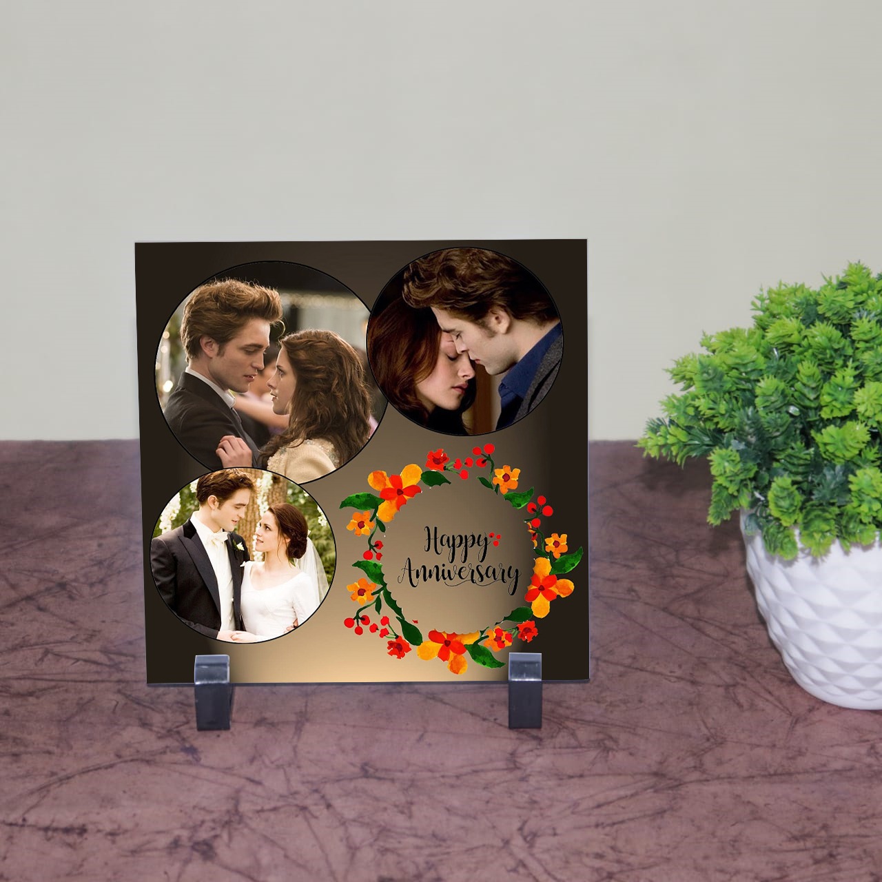 Happy Anniversary Personalizd Tile