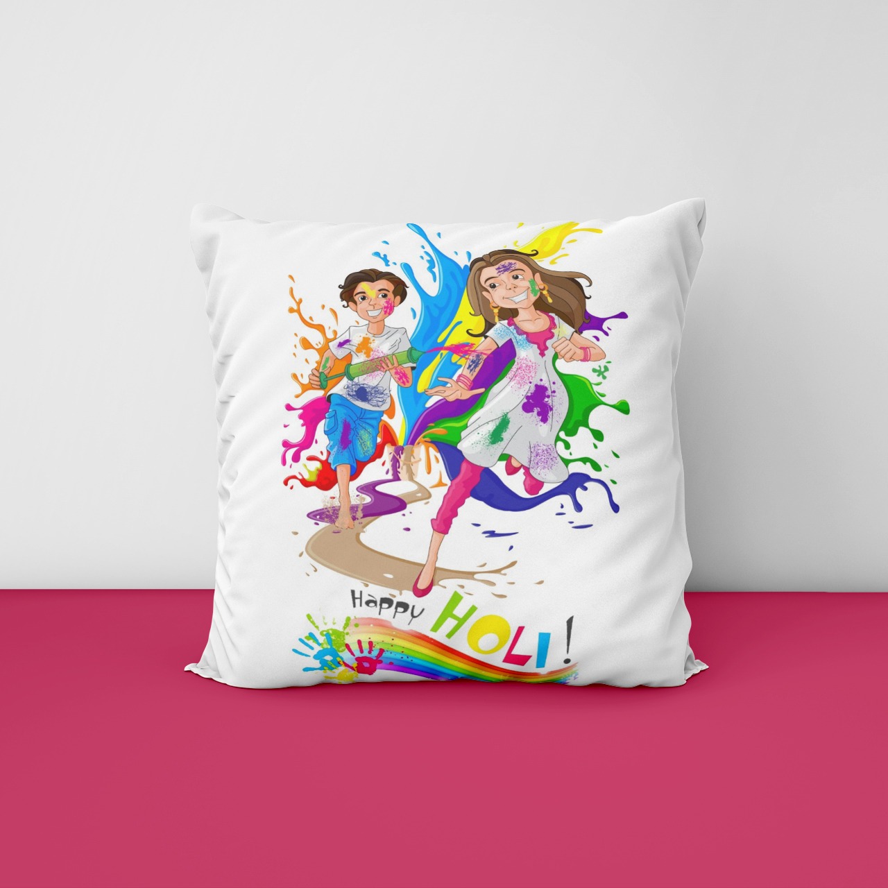 Holi Customized Satin Cushion