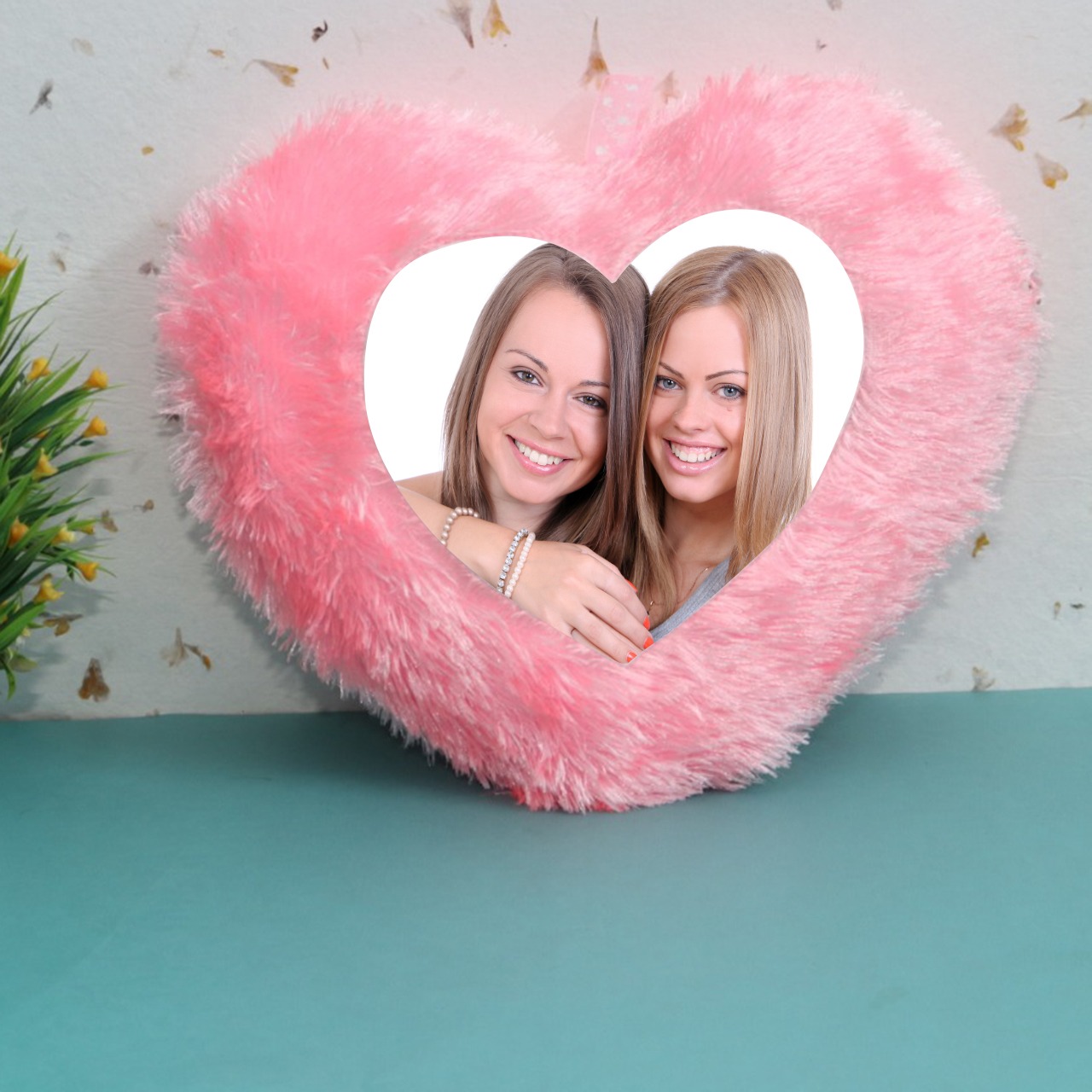 Personalized Heart Shaped Pink Cushion