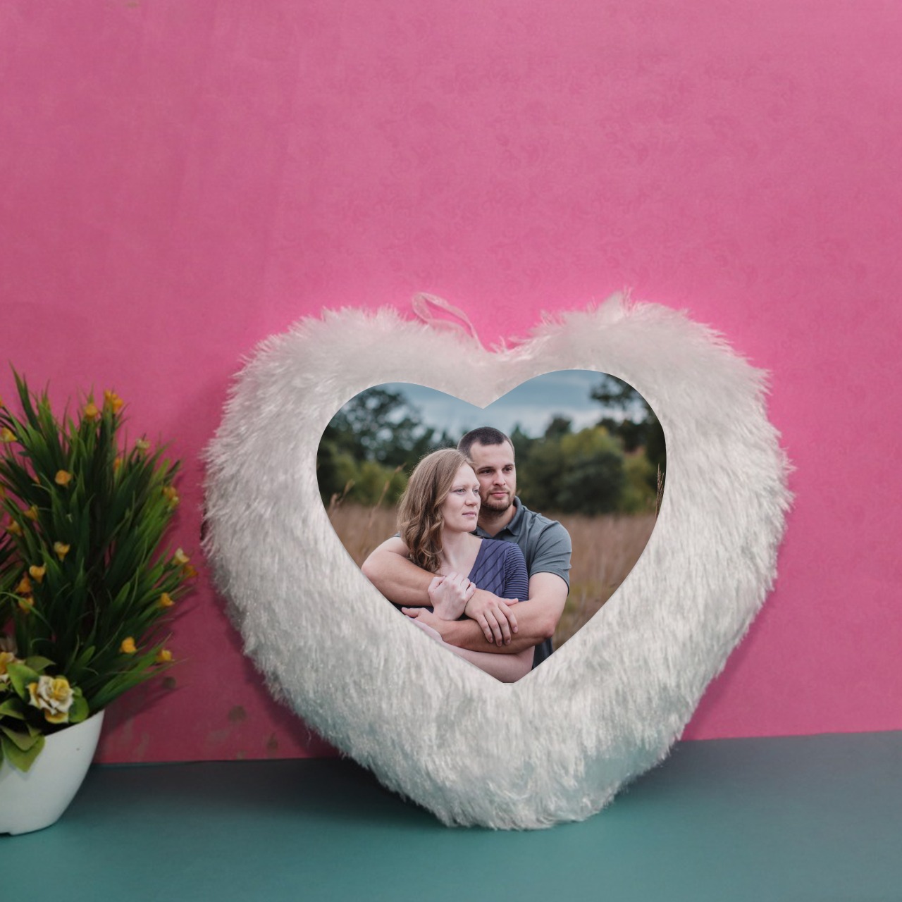 Heart Shaped WhitePersonalized Cushion