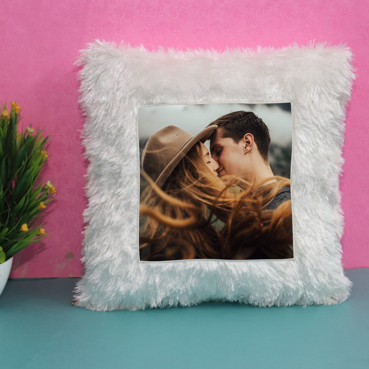 Personalized Whitte Square Cushion