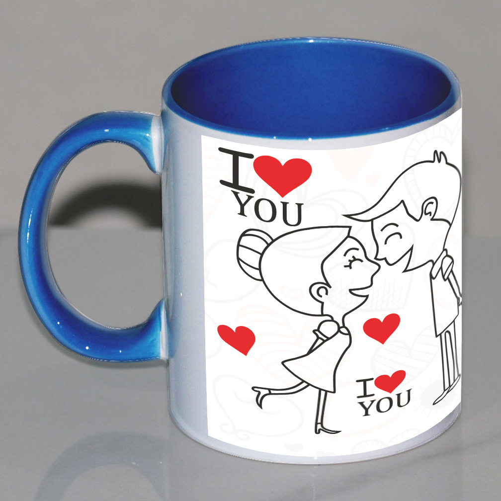 Cute Couple Personalized Blue Mug