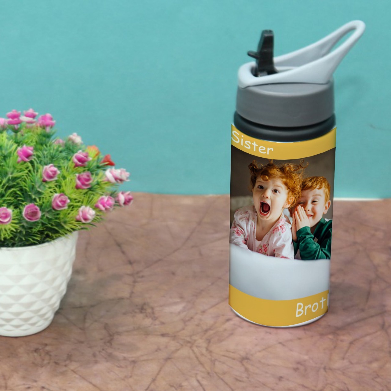 Brother And Sister Personalised Bottle