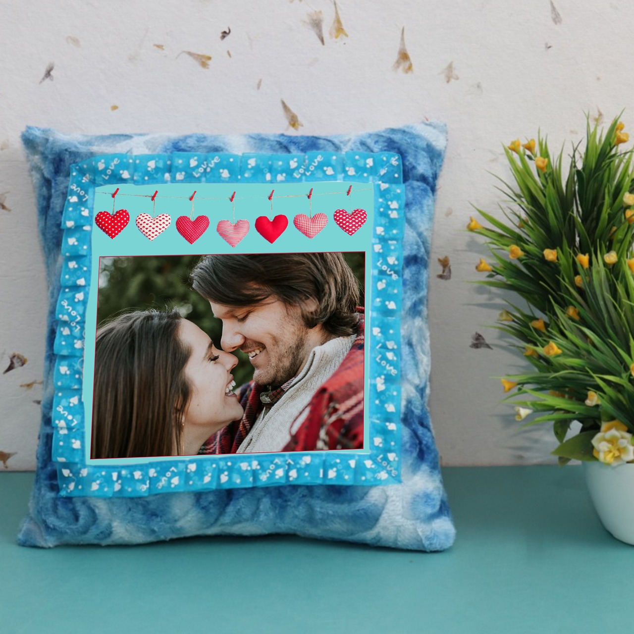 Personalized Blue Cushion