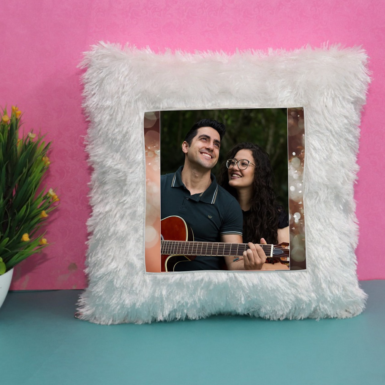 Personalized  Square Fur Cushion