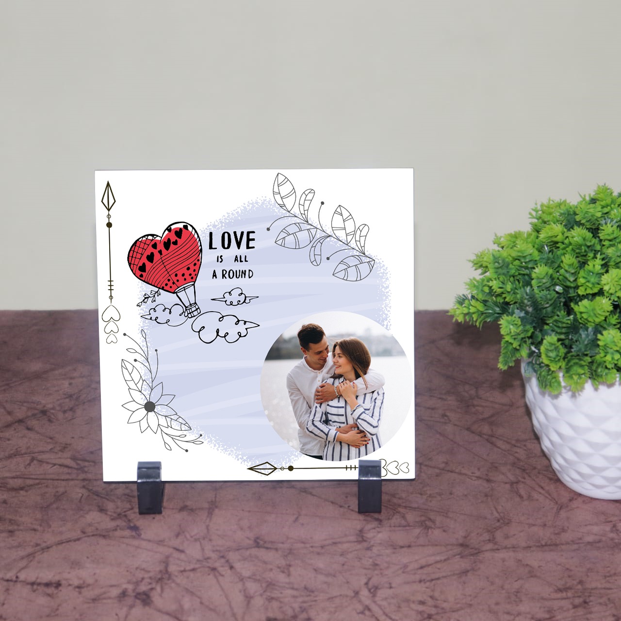 Love is All Round Personalized Tile